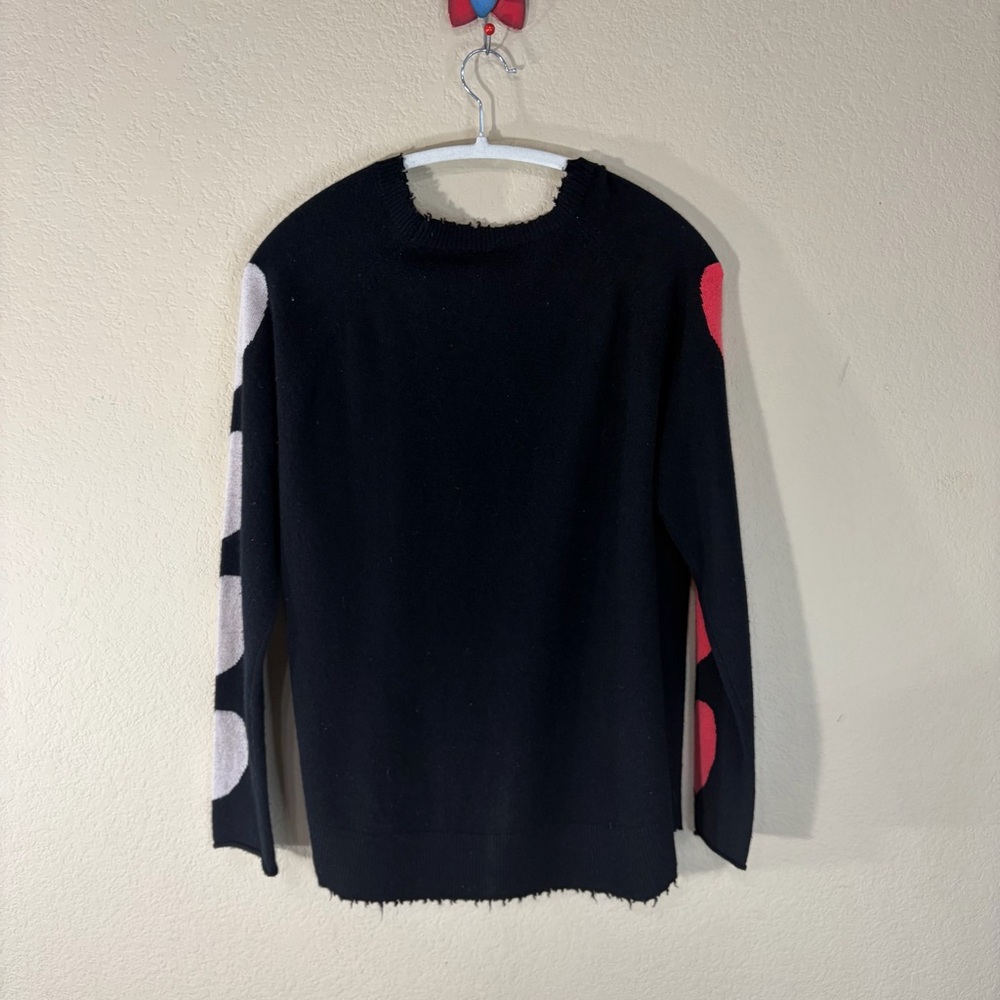 LISA TODD heart stealer Cashmere Sweater in Black Sz M Luxury Preppy Casual - Picture 10 of 15